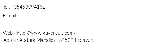 Gven Suit Esenyurt telefon numaralar, faks, e-mail, posta adresi ve iletiim bilgileri